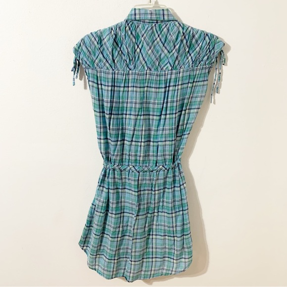 C & C California Lightweight Cotton Button Front Sport Shirtdress Pointed Collar - Picture 3 of 11